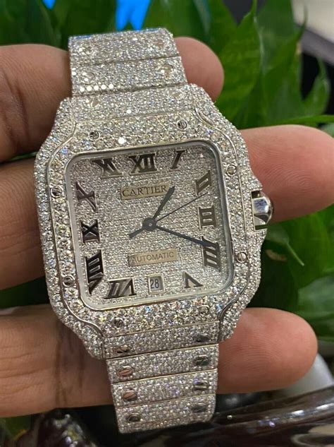 cartier diamond watches mens|men's diamond watch real.